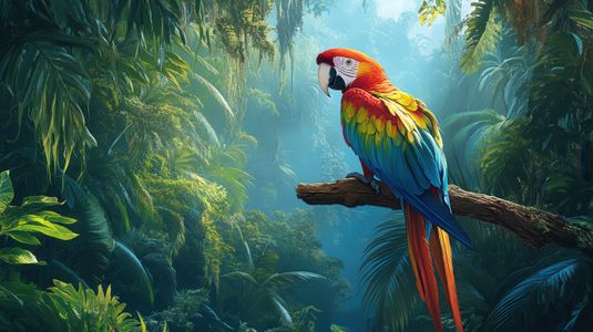Vibrant Jungle Parrot — 64-piece jigsaw puzzle