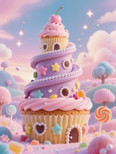 Whimsical Cupcake Tower — 400-piece jigsaw puzzle