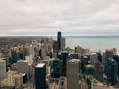 Skyline Overlooking Lake — 300-piece jigsaw puzzle