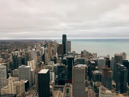 Skyline Overlooking Lake — 300-piece jigsaw puzzle
