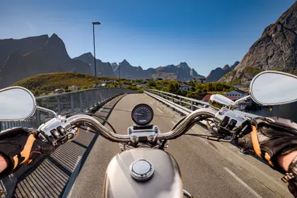Motorcycle Ride Through Mountain Pass — 24-piece jigsaw puzzle