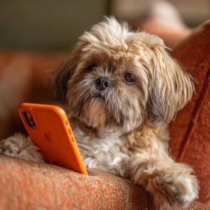 Dog with Smartphone — 200-piece jigsaw puzzle