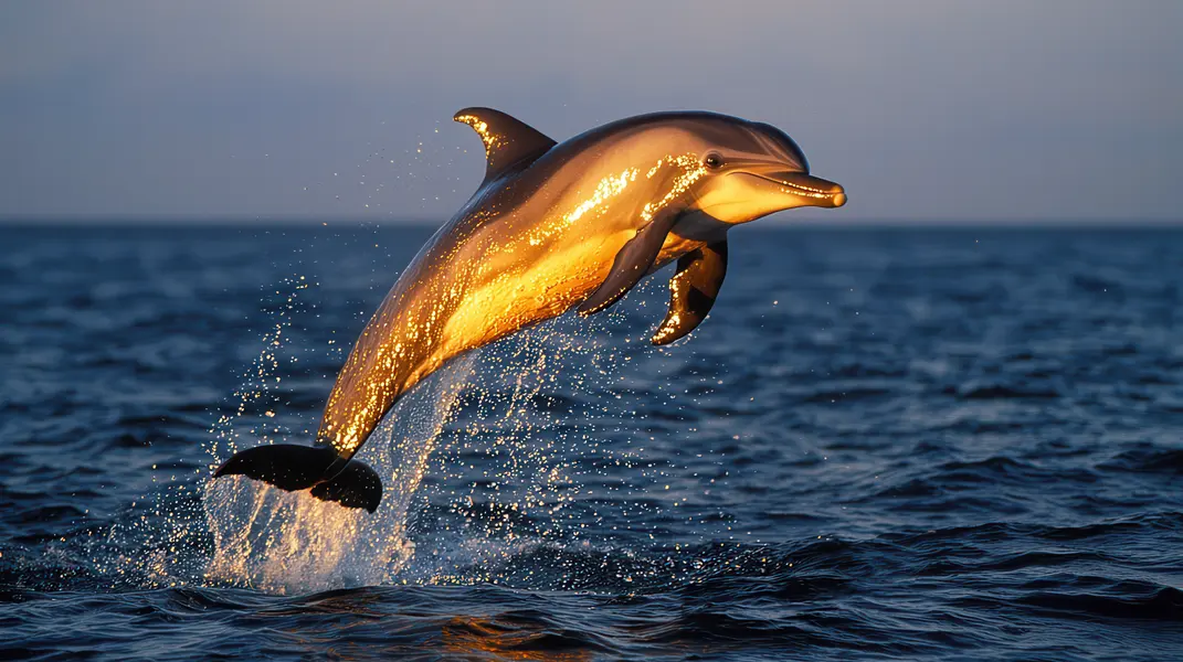Golden Dolphin Leap — 300-piece jigsaw puzzle