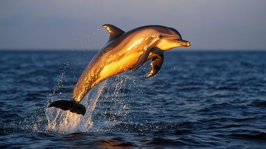 Golden Dolphin Leap — 300-piece jigsaw puzzle