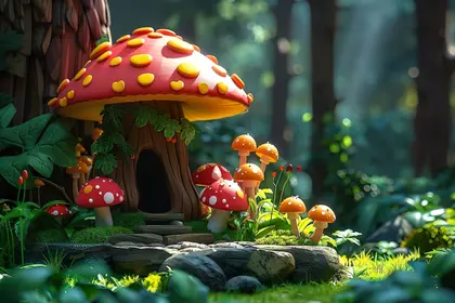 Magical Mushroom Dwelling — 100-piece jigsaw puzzle