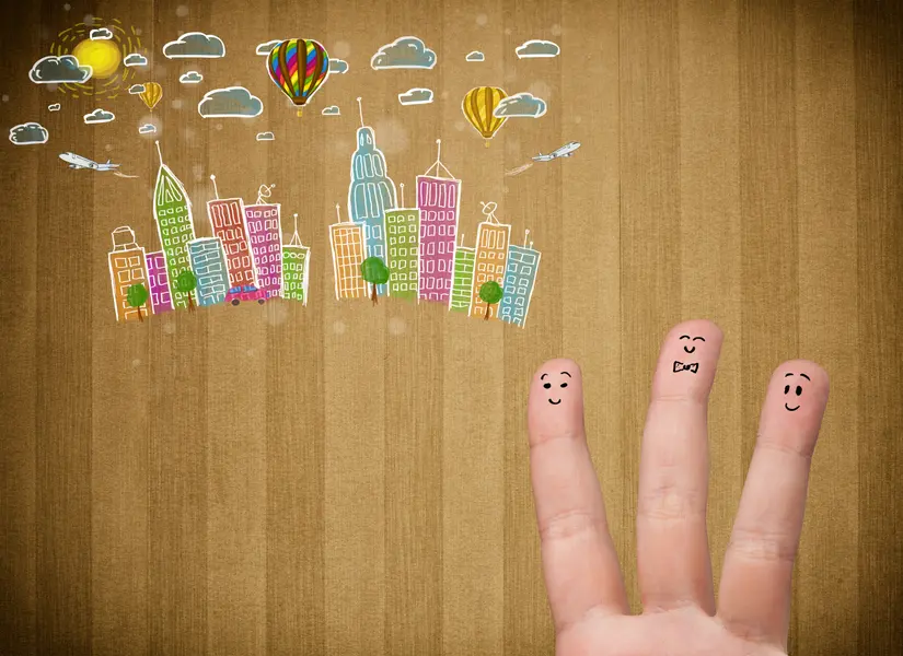Fingers in Fantasy City — 200-piece jigsaw puzzle